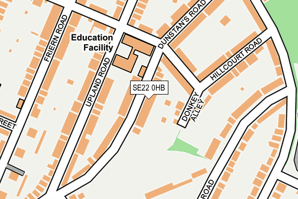 SE22 0HB map - OS OpenMap – Local (Ordnance Survey)