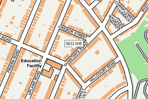SE22 0HE map - OS OpenMap – Local (Ordnance Survey)