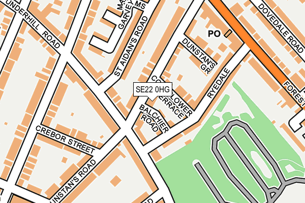 SE22 0HG map - OS OpenMap – Local (Ordnance Survey)