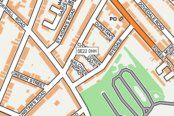 SE22 0HH map - OS OpenMap – Local (Ordnance Survey)
