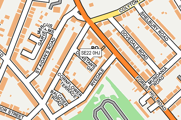 SE22 0HJ map - OS OpenMap – Local (Ordnance Survey)