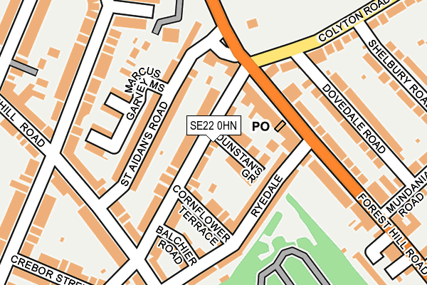 SE22 0HN map - OS OpenMap – Local (Ordnance Survey)
