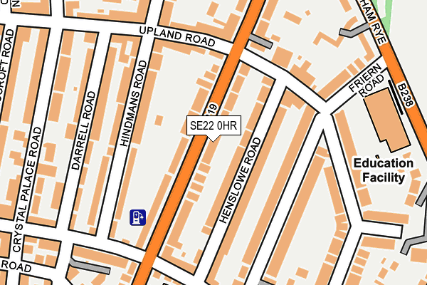 SE22 0HR map - OS OpenMap – Local (Ordnance Survey)