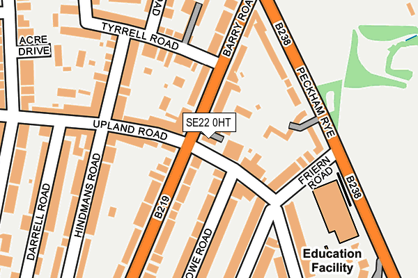 SE22 0HT map - OS OpenMap – Local (Ordnance Survey)