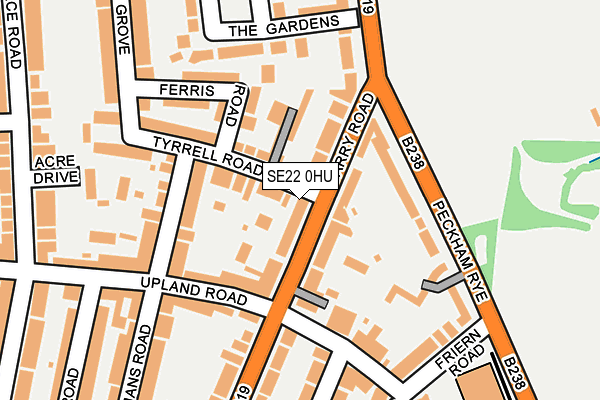 SE22 0HU map - OS OpenMap – Local (Ordnance Survey)