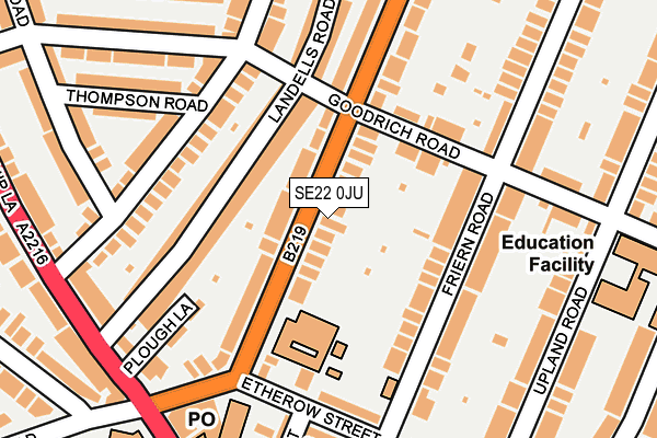 SE22 0JU map - OS OpenMap – Local (Ordnance Survey)