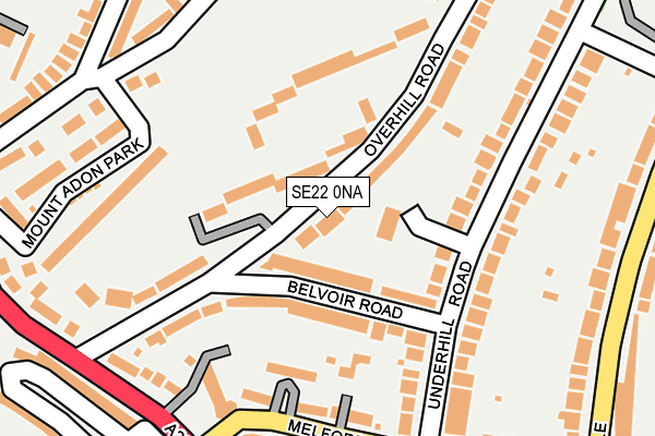 SE22 0NA map - OS OpenMap – Local (Ordnance Survey)