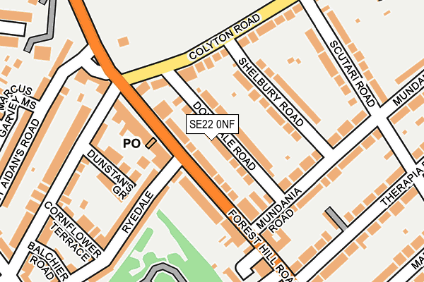 SE22 0NF map - OS OpenMap – Local (Ordnance Survey)