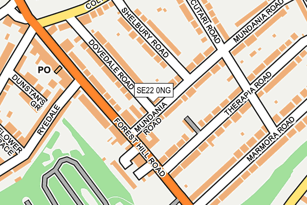 SE22 0NG map - OS OpenMap – Local (Ordnance Survey)