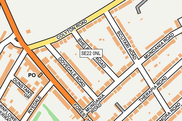 SE22 0NL map - OS OpenMap – Local (Ordnance Survey)