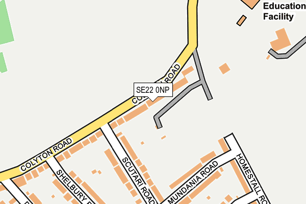 SE22 0NP map - OS OpenMap – Local (Ordnance Survey)