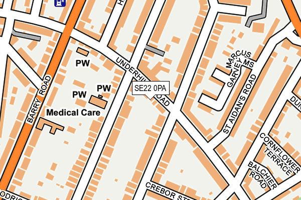 SE22 0PA map - OS OpenMap – Local (Ordnance Survey)