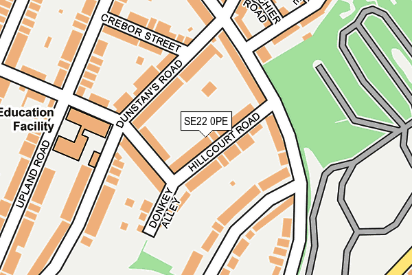 SE22 0PE map - OS OpenMap – Local (Ordnance Survey)