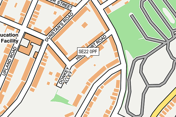 SE22 0PF map - OS OpenMap – Local (Ordnance Survey)