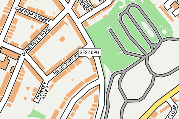 SE22 0PG map - OS OpenMap – Local (Ordnance Survey)