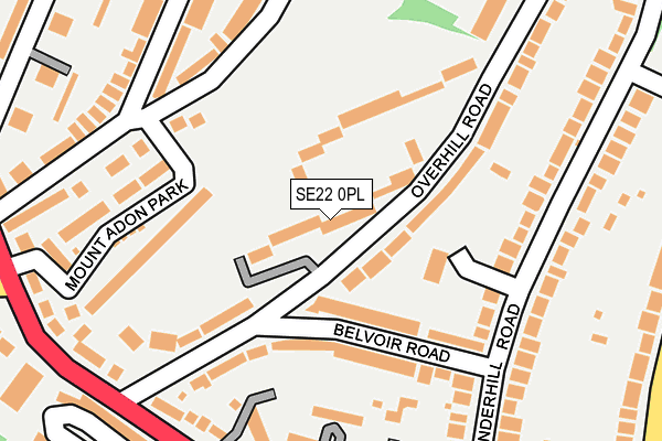 SE22 0PL map - OS OpenMap – Local (Ordnance Survey)