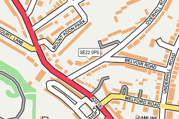 SE22 0PS map - OS OpenMap – Local (Ordnance Survey)