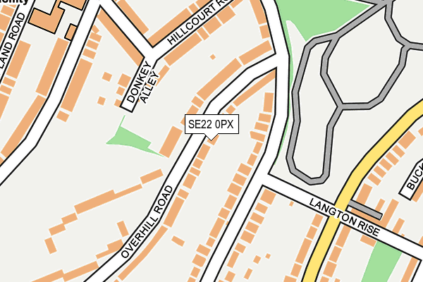 SE22 0PX map - OS OpenMap – Local (Ordnance Survey)