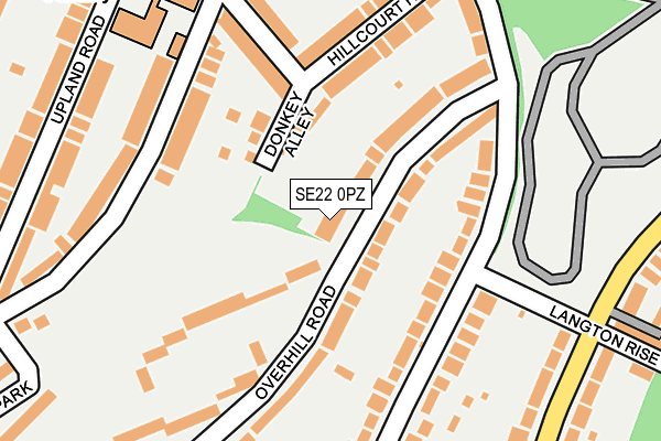 SE22 0PZ map - OS OpenMap – Local (Ordnance Survey)