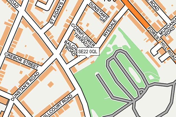 SE22 0QL map - OS OpenMap – Local (Ordnance Survey)