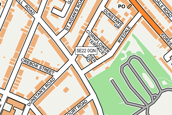 SE22 0QN map - OS OpenMap – Local (Ordnance Survey)
