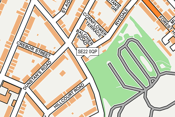 SE22 0QP map - OS OpenMap – Local (Ordnance Survey)