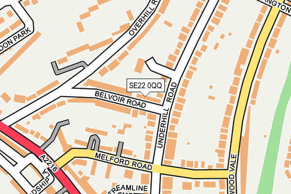 SE22 0QQ map - OS OpenMap – Local (Ordnance Survey)