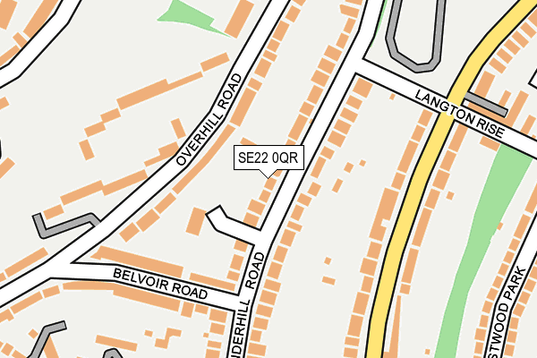 SE22 0QR map - OS OpenMap – Local (Ordnance Survey)