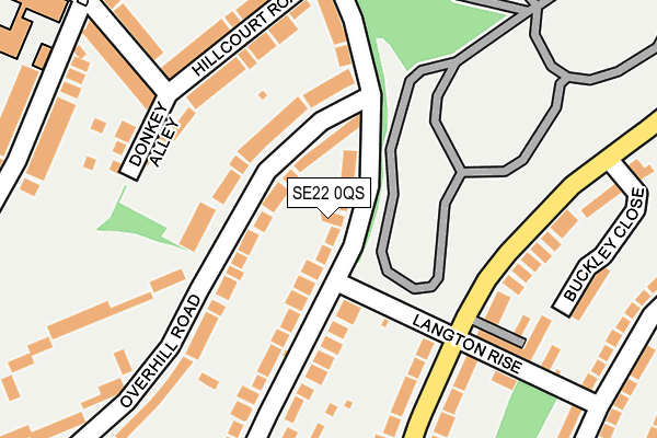 SE22 0QS map - OS OpenMap – Local (Ordnance Survey)