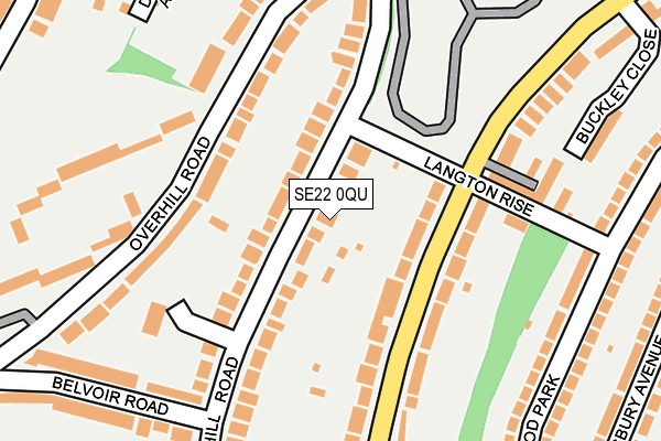 SE22 0QU map - OS OpenMap – Local (Ordnance Survey)