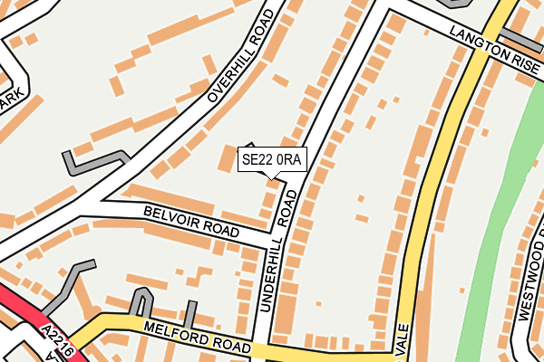 SE22 0RA map - OS OpenMap – Local (Ordnance Survey)