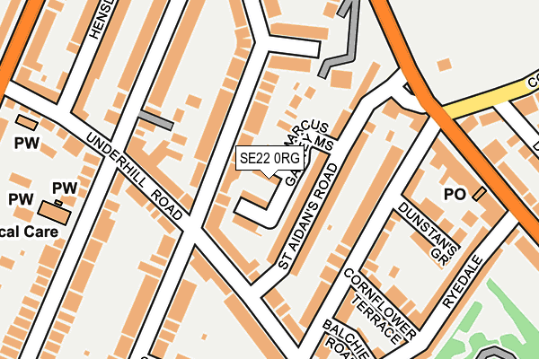 SE22 0RG map - OS OpenMap – Local (Ordnance Survey)