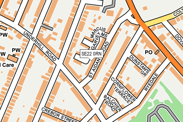 SE22 0RN map - OS OpenMap – Local (Ordnance Survey)