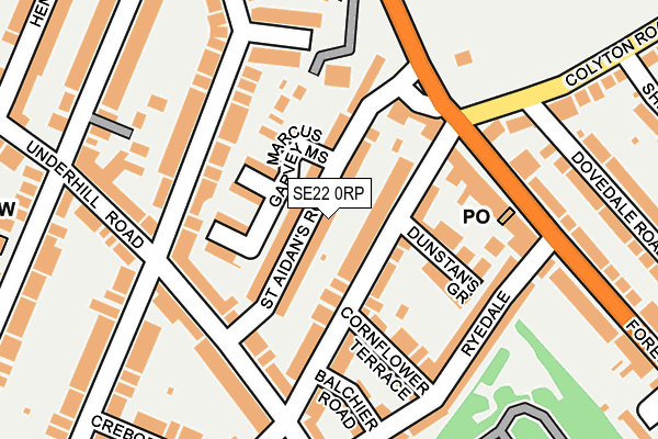 SE22 0RP map - OS OpenMap – Local (Ordnance Survey)