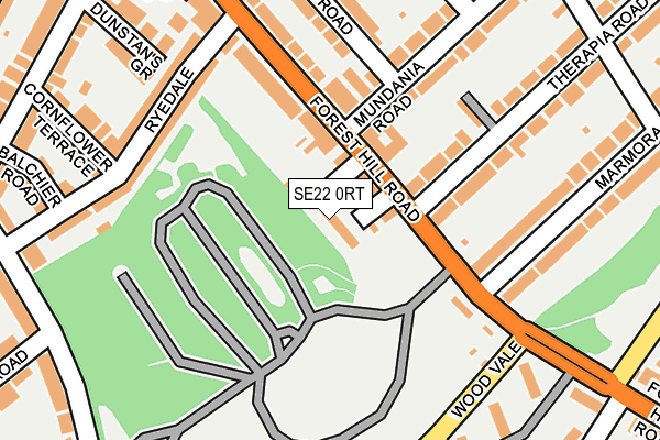 SE22 0RT map - OS OpenMap – Local (Ordnance Survey)