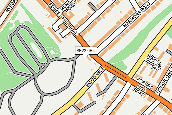 SE22 0RU map - OS OpenMap – Local (Ordnance Survey)