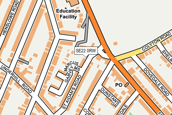SE22 0RW map - OS OpenMap – Local (Ordnance Survey)