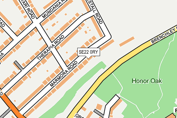 SE22 0RY map - OS OpenMap – Local (Ordnance Survey)