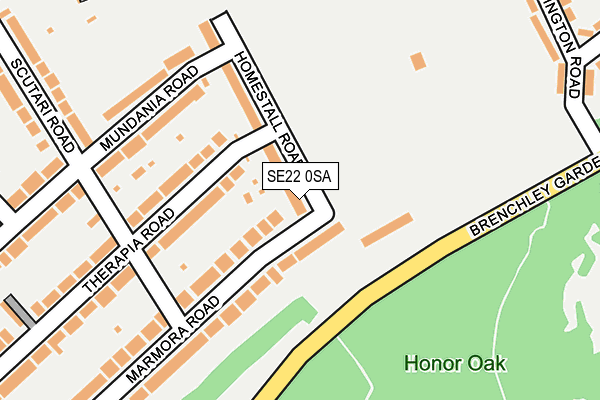 SE22 0SA map - OS OpenMap – Local (Ordnance Survey)