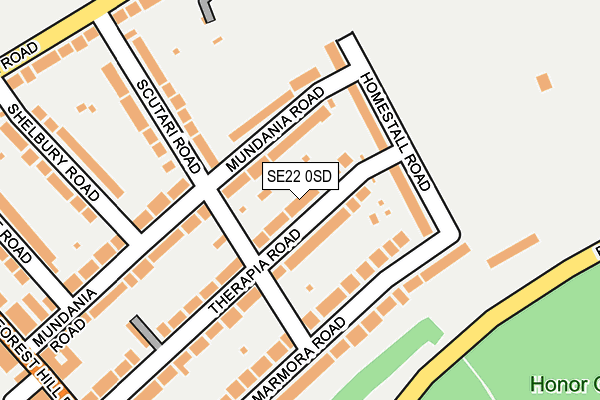 SE22 0SD map - OS OpenMap – Local (Ordnance Survey)
