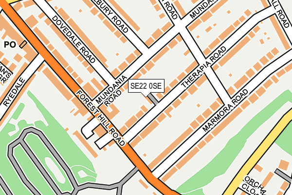 SE22 0SE map - OS OpenMap – Local (Ordnance Survey)