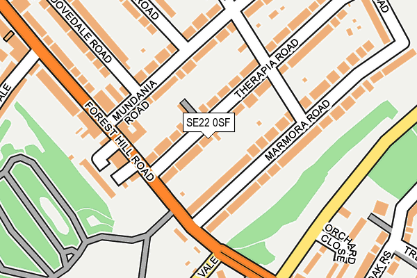 SE22 0SF map - OS OpenMap – Local (Ordnance Survey)