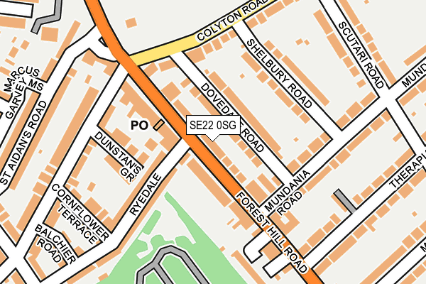 SE22 0SG map - OS OpenMap – Local (Ordnance Survey)