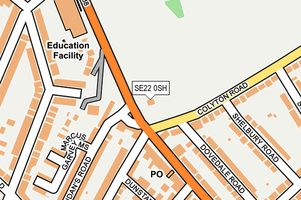 SE22 0SH map - OS OpenMap – Local (Ordnance Survey)