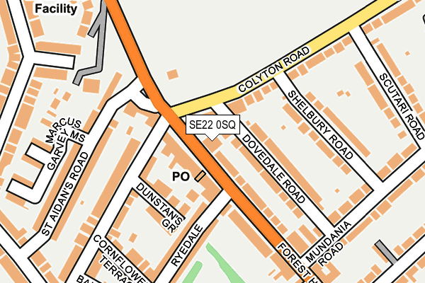 SE22 0SQ map - OS OpenMap – Local (Ordnance Survey)