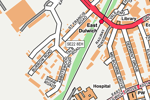 SE22 8EH map - OS OpenMap – Local (Ordnance Survey)