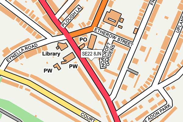 SE22 8JN map - OS OpenMap – Local (Ordnance Survey)