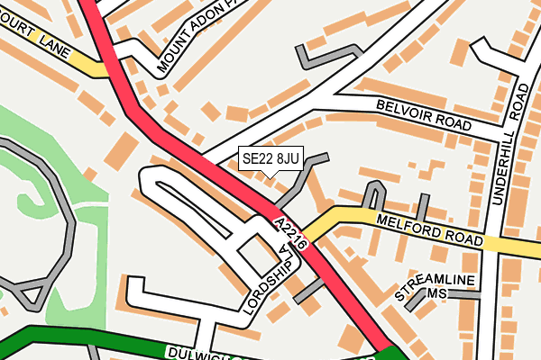 SE22 8JU map - OS OpenMap – Local (Ordnance Survey)