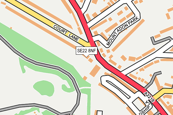 SE22 8NF map - OS OpenMap – Local (Ordnance Survey)