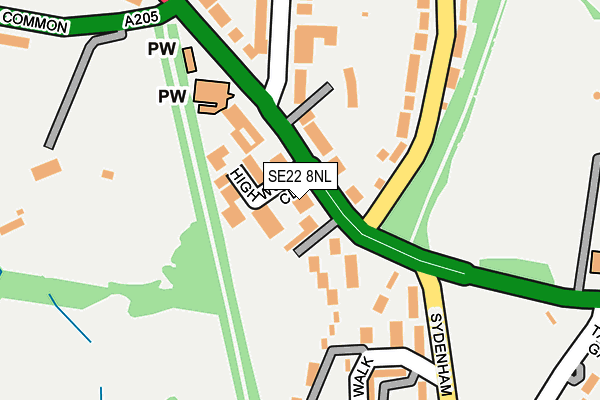 SE22 8NL map - OS OpenMap – Local (Ordnance Survey)